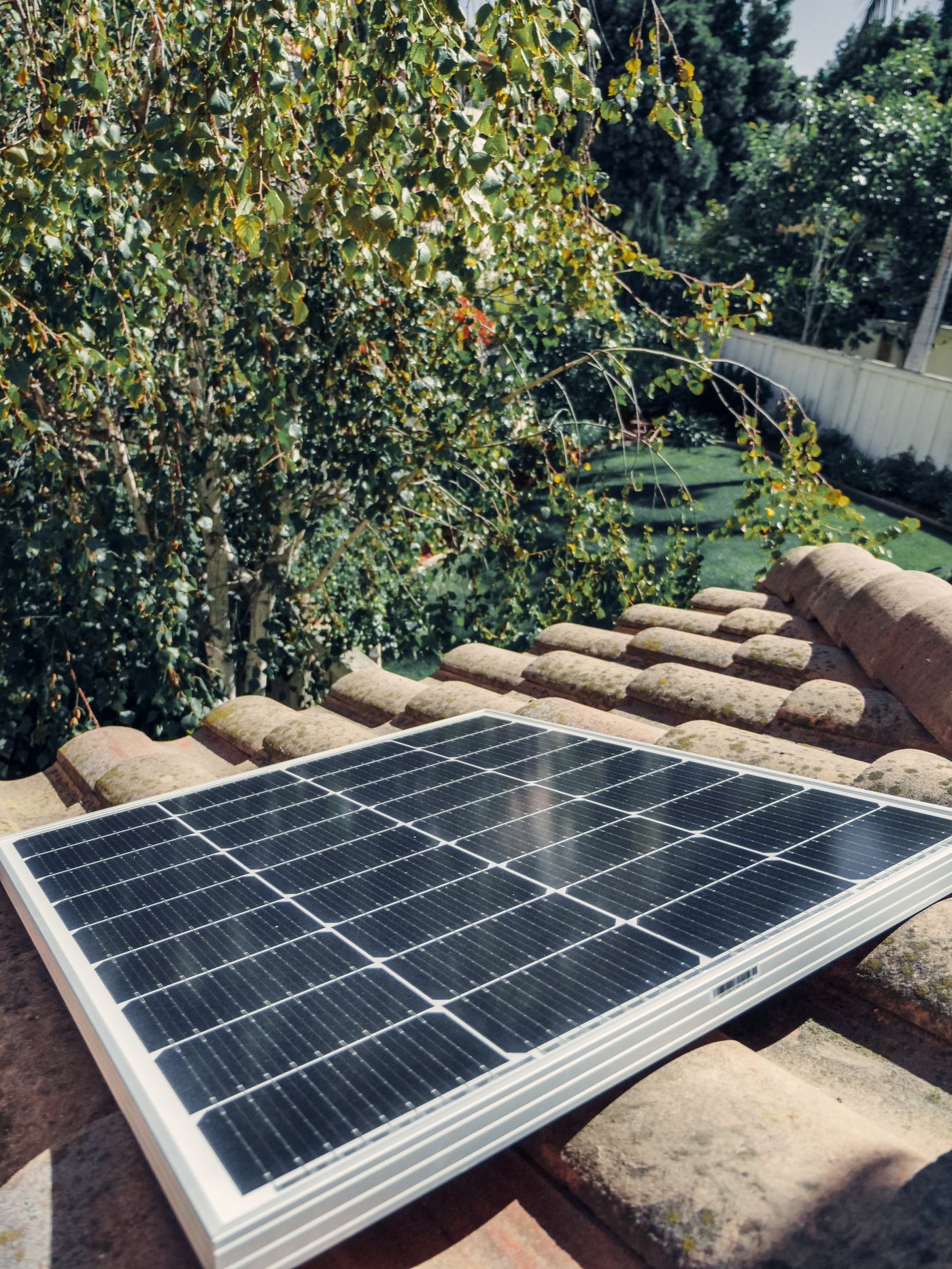 Solar panels at a suburban home