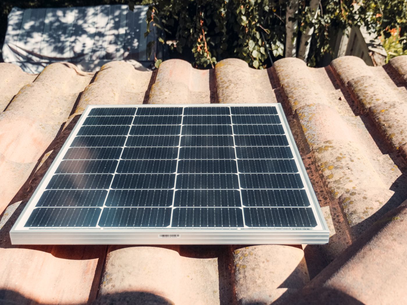 Close-up of a solar panel outdoors
