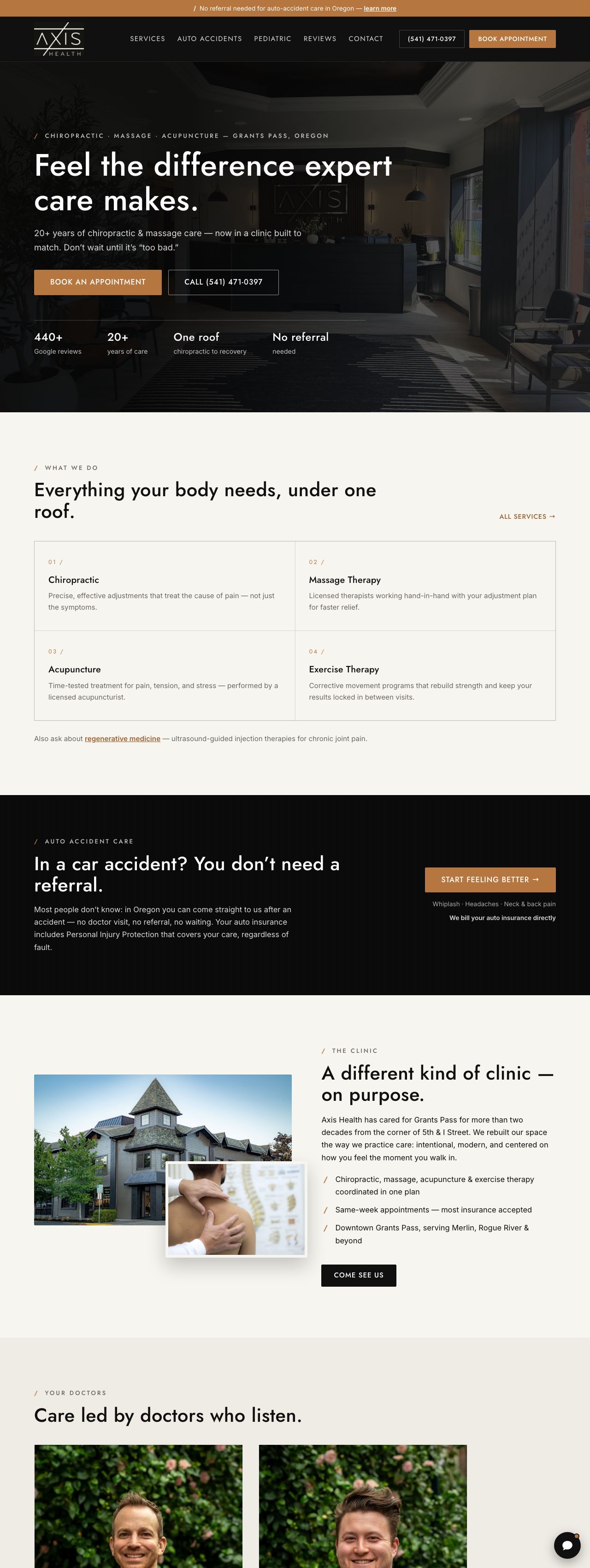 Axis Health website